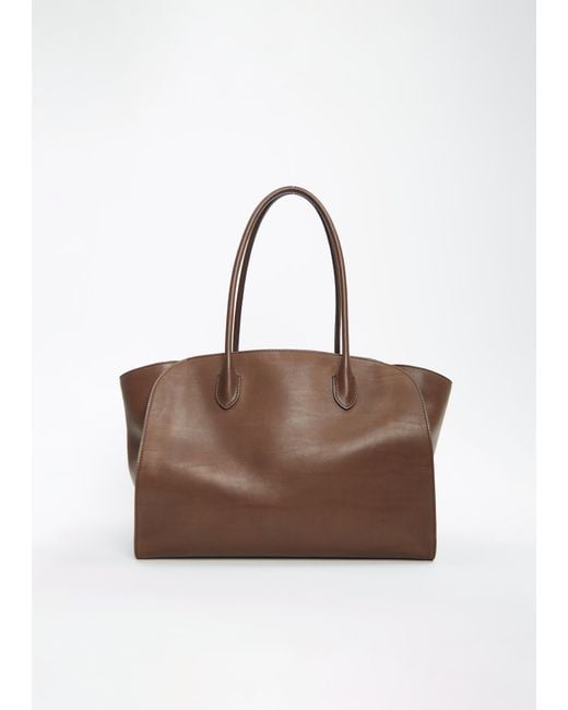 The Row Brown Marlo 14 Saddle Leather Bag