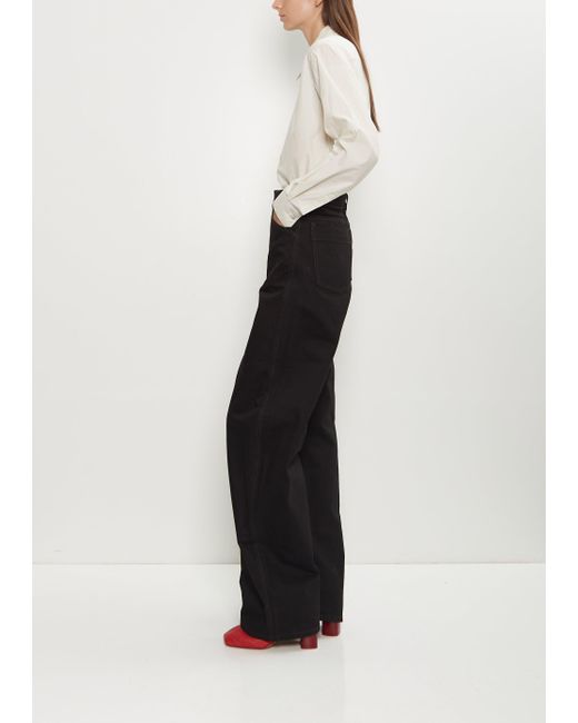 Lemaire White High Waisted Curved Denim Pants