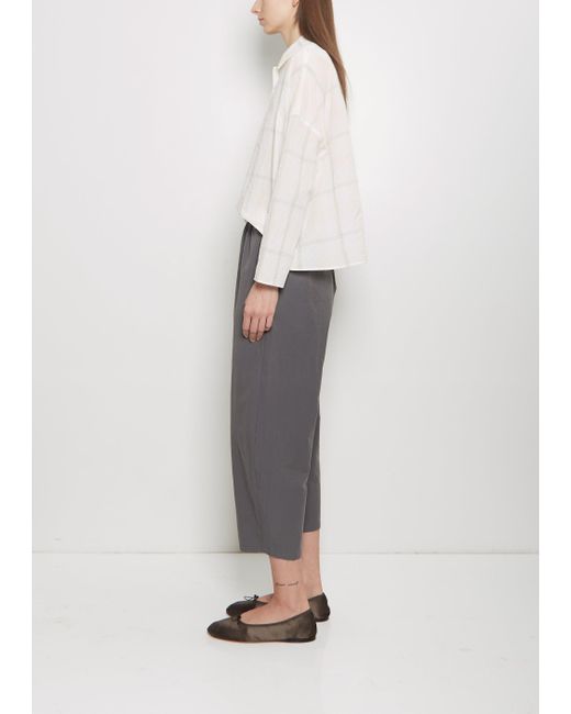 Apuntob Gray Cotton Gabardine Curved Pull On Pant