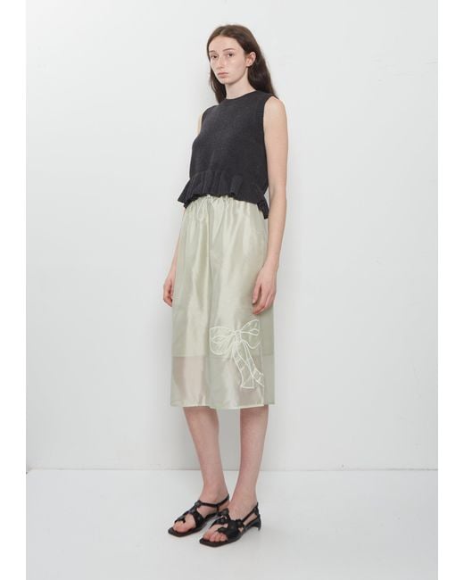 CECILIE BAHNSEN White Bria Hybrid Organza Skirt