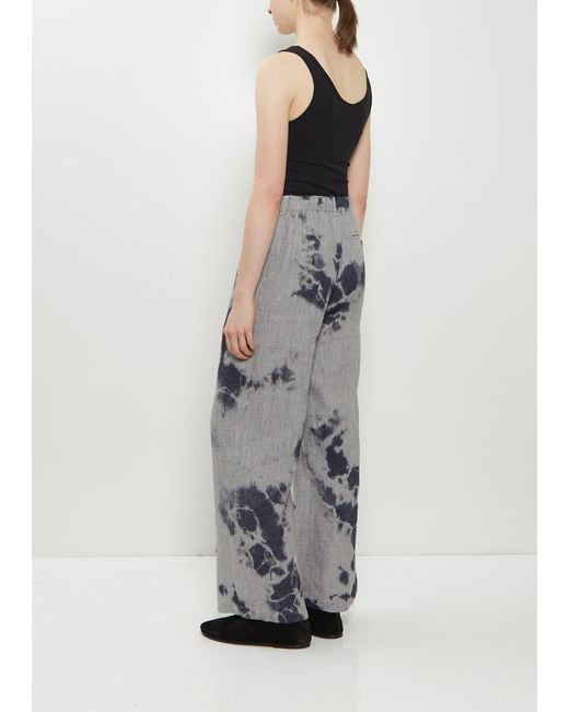 Suzusan Multicolor Linen Wool Drawstring Wide Pants