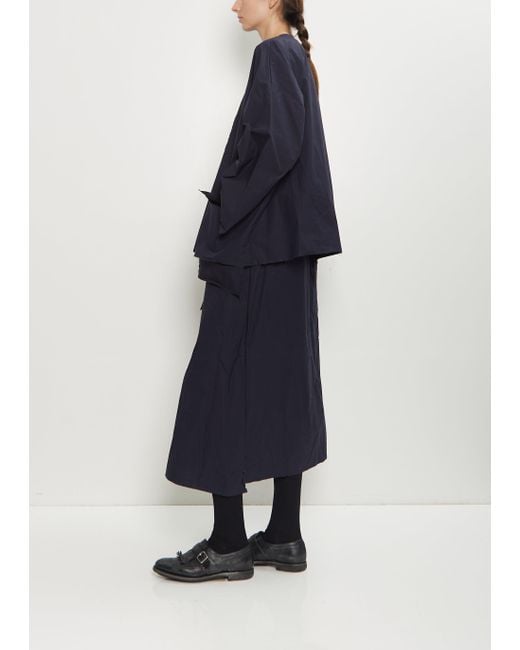 Scha Blue Button-down Volume Waxed Cotton 4b-oe Jacket