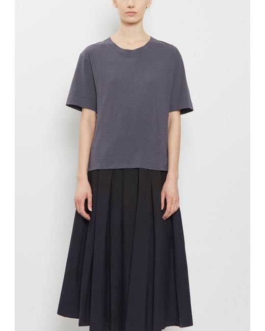 MHL by Margaret Howell Blue Simple Cotton Linen T-shirt