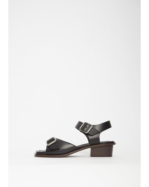 Lemaire White Square Heeled Sandals