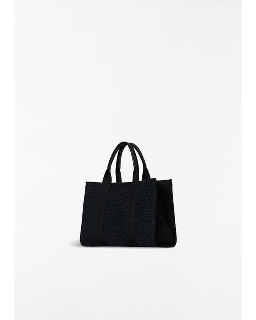 The Row Black Mini Georgia Linen Tote