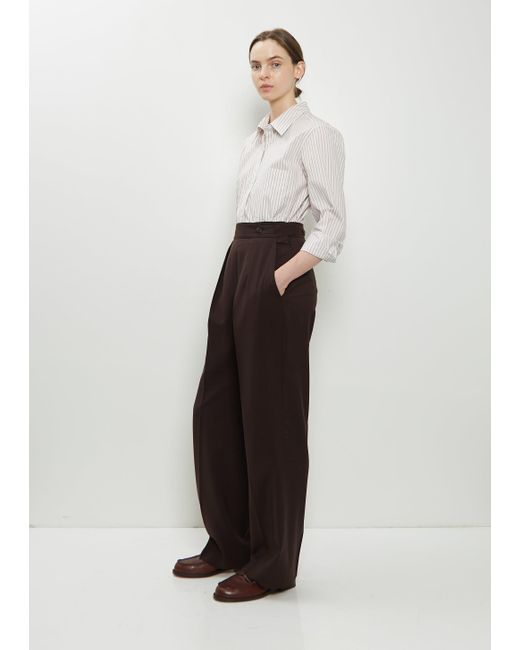 Margaret Howell White Side Closure Wool Trousers