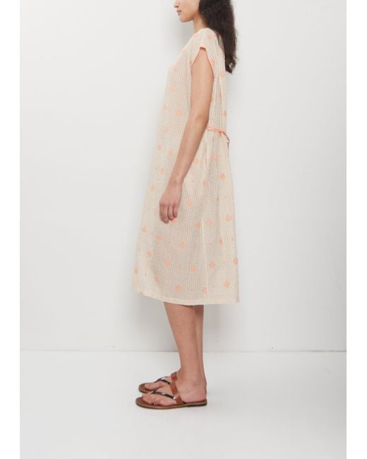 Antipast Natural Embroidery Cotton Blend Tunic Dress