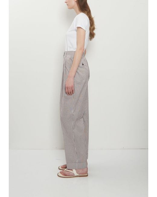 Dries Van Noten White Partan Cotton Silk Pants