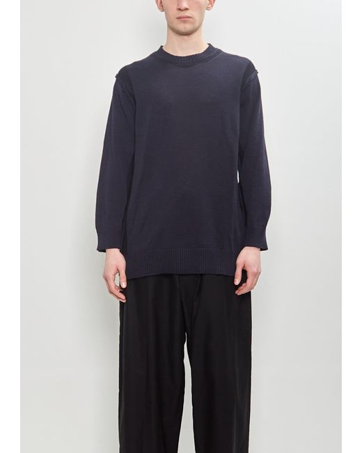 Yohji Yamamoto Blue Back Panel Ls Sweater