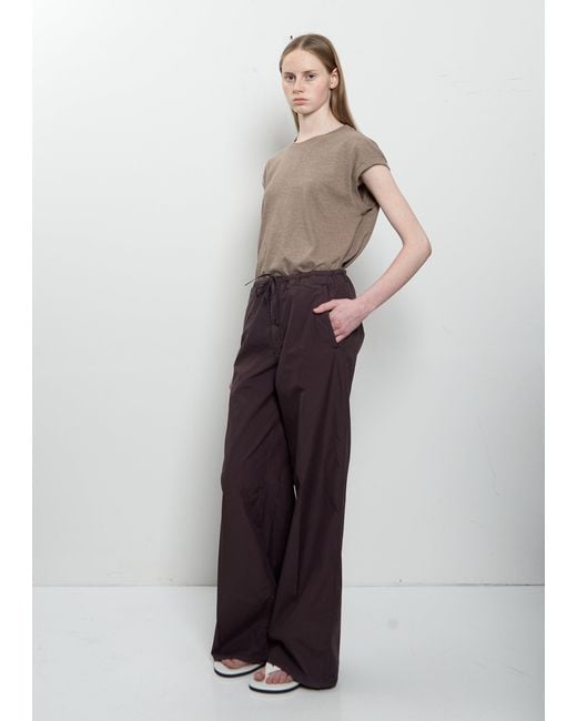 Auralee Brown Garment-dyed Finx Drawstring Pants