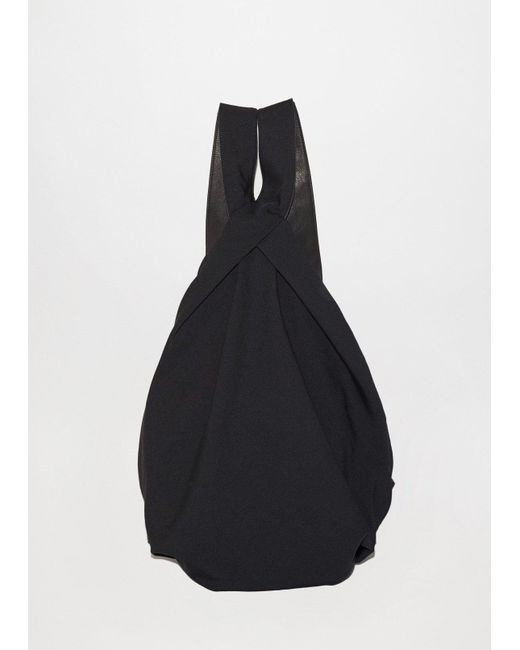 Yohji Yamamoto Black Wrinkle Gabardine Drape Backpack