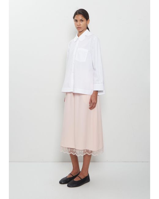 Simone Rocha White Cropped Petal Collar Masculine Shirt