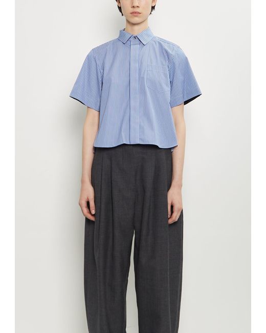 Sacai Blue Cotton Poplin Shirt