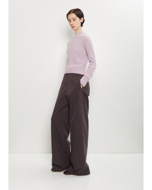 Dries Van Noten White Texas Stretch Alpaca Merino Wool Sweater