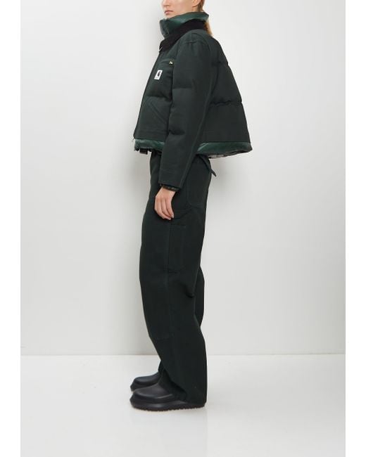 SACAI X CARHARTT WIP Cotton Canvas Cropped Duck Puffer Jacket in