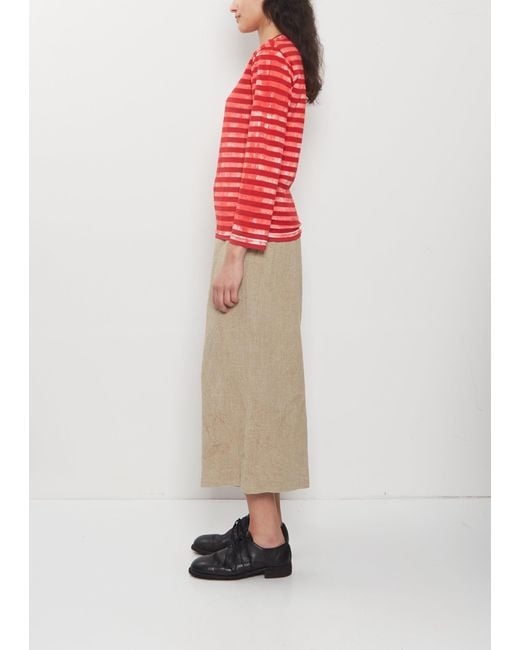 Comme des Garçons Red Cotton Jersey Long Sleeve Tee