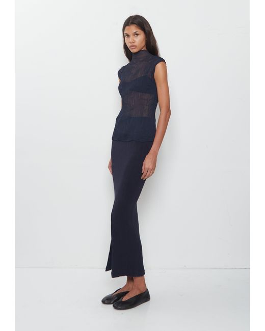 Issey Miyake Blue Chiffon Twist 1 Top