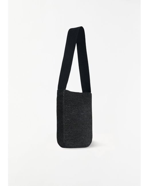 The Row Black Lori Raffia Shoulder Bag