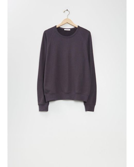 Lemaire Blue Crew Neck Cotton Wool Sweatshirt