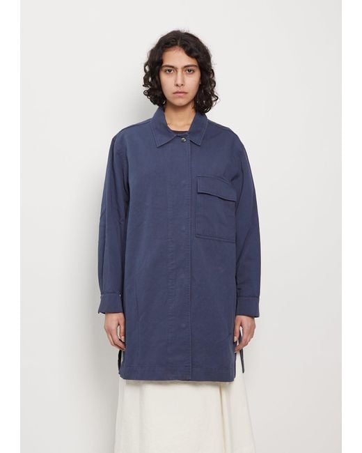 MHL by Margaret Howell Blue Cotton & Linen Military Overshirt