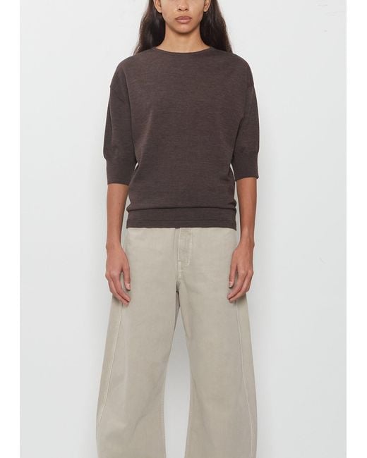 Lemaire Brown Short Sleeve Sweater