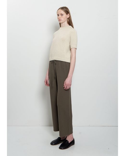 Lauren Manoogian Natural Crepe Cotton Linen Capri Pants