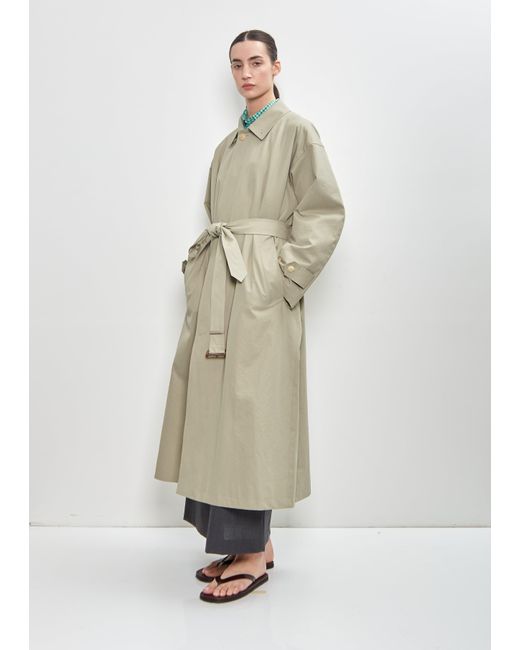 AURALEE Washed Finx Gabardine Soutien Collar Coat in White | Lyst