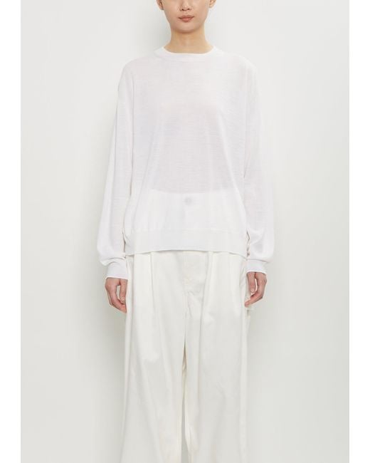 Sofie D'Hoore White Muscat Wool Crewneck Pullover