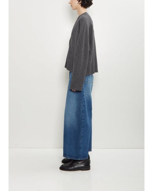 Loulou de Saison Blue Kaia Cashmere V-neck Cardigan