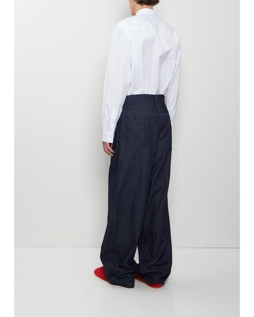 Dries Van Noten White Penning Denim Pants