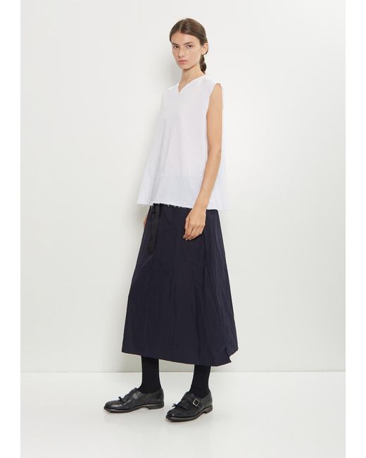 Scha White V-back Sleeveless Cotton Oe Top