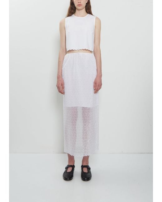 CECILIE BAHNSEN White Donna Embroidered Skirt