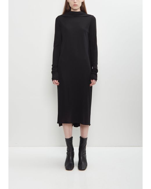 Totême Black Viscose Jersey Cocoon Cape Dress