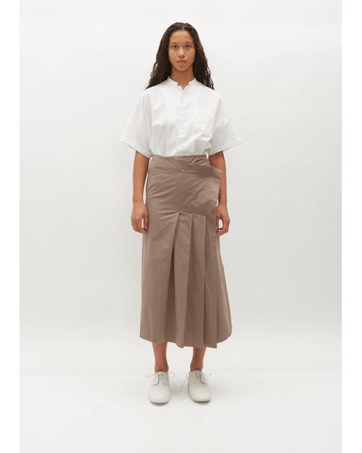 Y's Yohji Yamamoto White Pleated Wrap Skirt