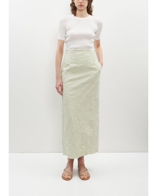 Auralee White Wrinkled Washed Finx Twill Skirt