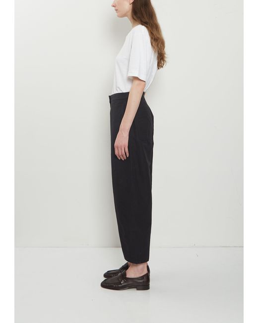 MHL by Margaret Howell White Barrel Leg Cotton Linen Trousers