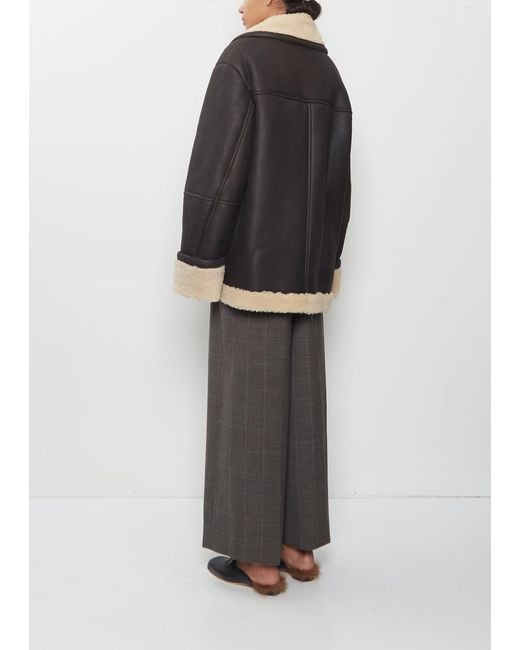 Simone Rocha Black Shearling Aviator Jacket