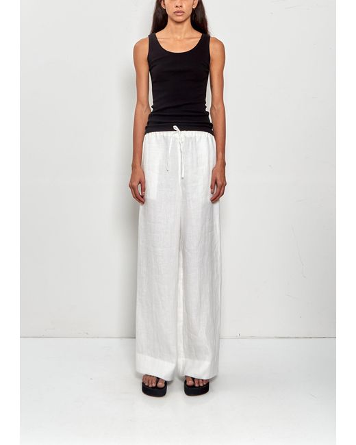 Comoli White Canapa Wide Pants