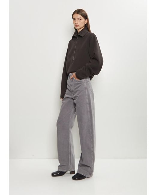 Lemaire Gray High Waisted Curved Denim Pants