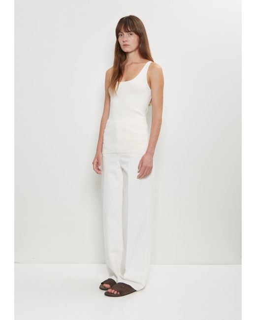 Totême White Organic Cotton Compact Knit Tank