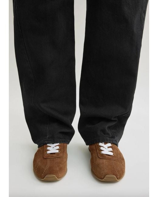 Totême White Flex Suede Sneakers