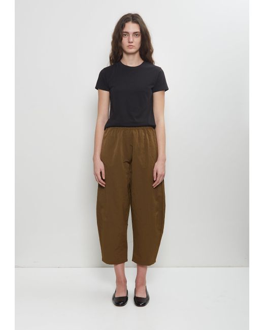 Apuntob Green Technical Linen Curved Pull On Pant