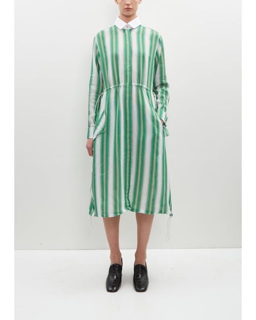 Wales Bonner Green Balance Viscose-silk Shirt Dress