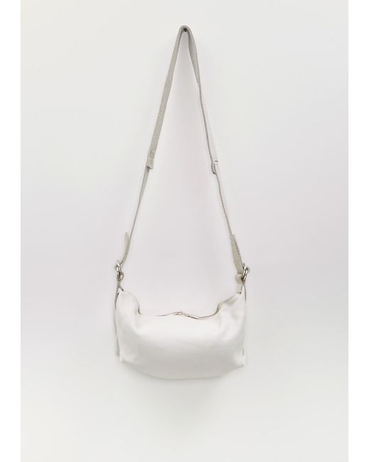Guidi White Small Leather Crossbody Bag