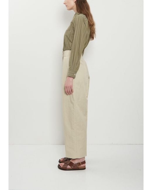 Margaret Howell Natural Wide Belt Loop Cotton Linen Trouser