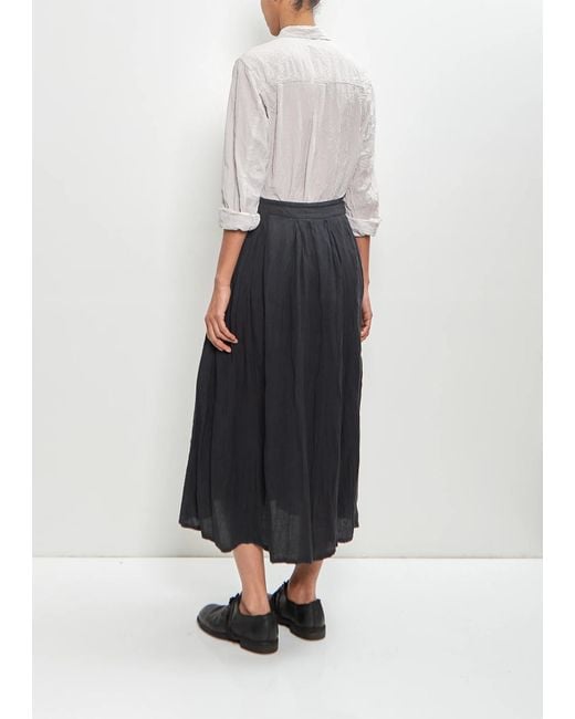 Pas De Calais White French Linen Box Pleat Skirt