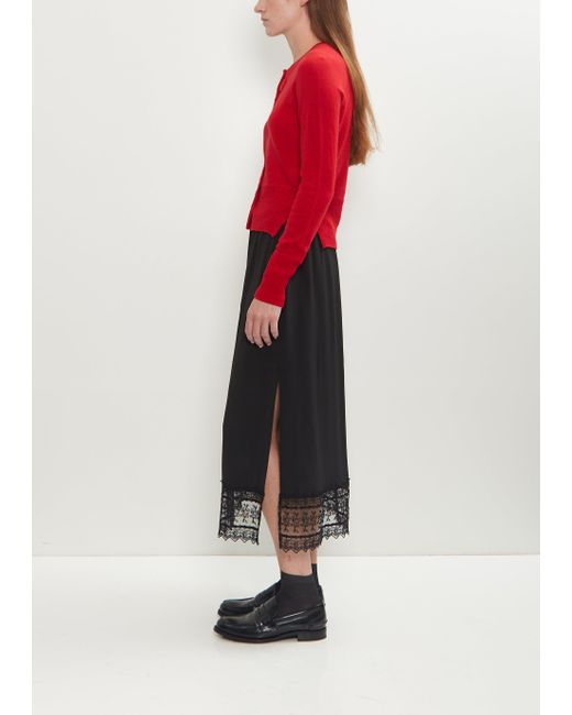 Simone Rocha Black Ribbon Lace Trim Easy Skirt