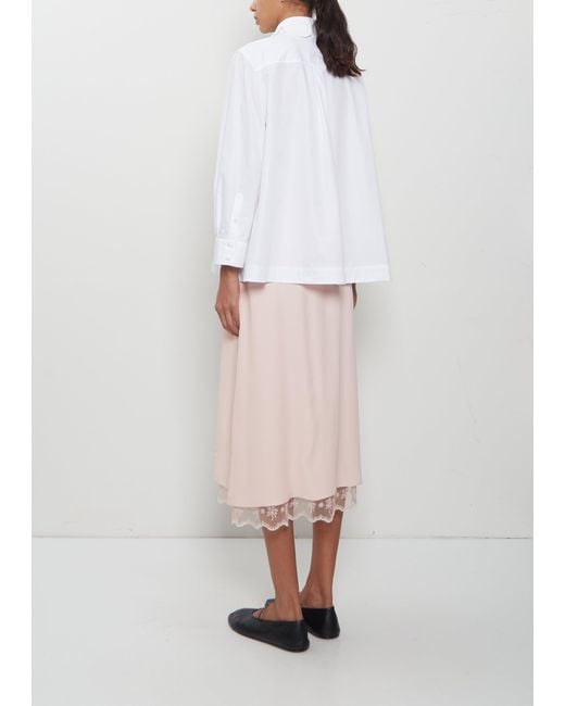 Simone Rocha White Cropped Petal Collar Masculine Shirt
