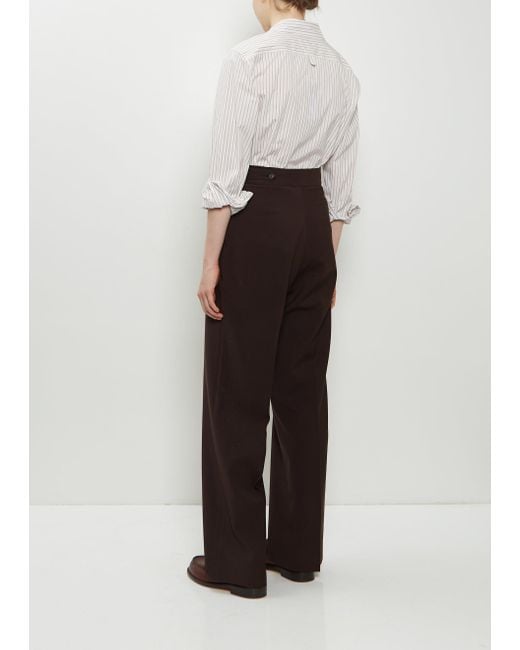 Margaret Howell White Side Closure Wool Trousers