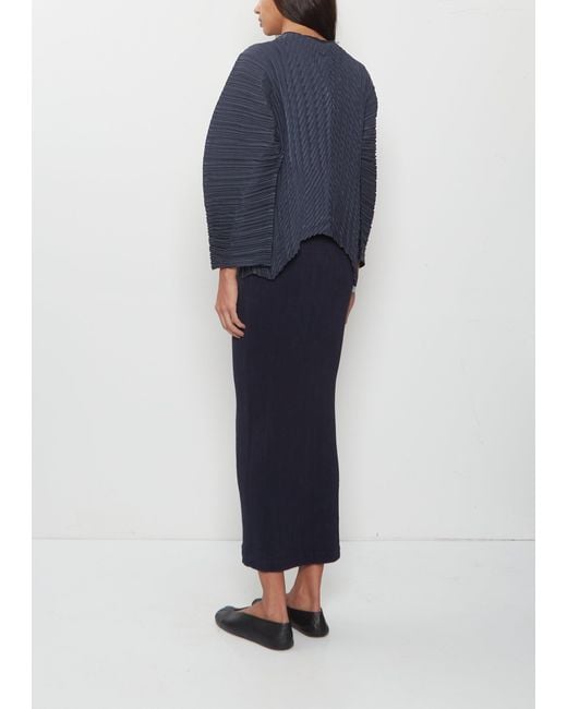 Issey Miyake Blue Unflurling Pleats Cardigan